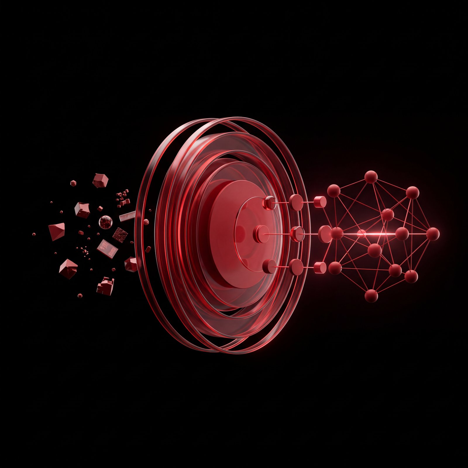 Concentric AI core feeding a connected data network